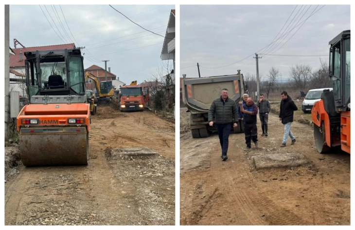 Градоначалникот Гоцевски изврши увид во текот на реализацијата на проект на улица „Драмечка“ во Делчево