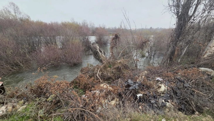 Изместување на коритото на Црна Река, загрозен локалниот пат кон село Трстеник 