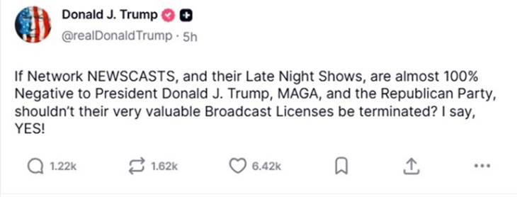 Trampi kërcënon me marrjen e koncesioneve ndaj rrjeteve televizive që e kritikojnë atë