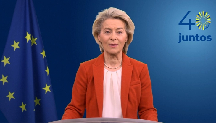 Фон дер Лајен на Португалија и Шпанија им честиташе 40 години членство во ЕУ