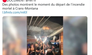 Објавени снимки од моментот на избувнување на пожарот во Кран-Монтана