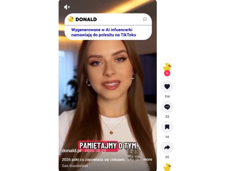 Полска бара истрага против ТикТок по објавените ВИ генерирани видеа на кампањата „Полегзит“