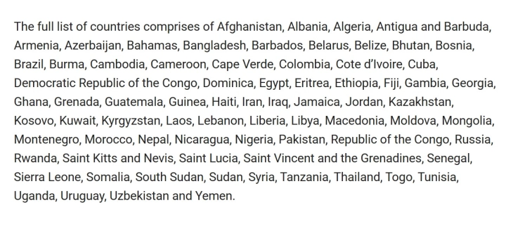 US suspends immigrant visa procedures for 75 countries, including our country