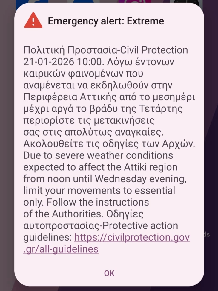 Mot i ligë në Greqi – janë mbyllur shkollat, mesazhe me paralajmërim dhe ndalesë për lundrim