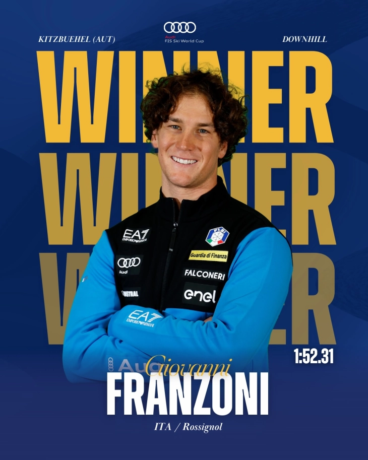 Италијанецот Францони победи на спустот во Кицбил