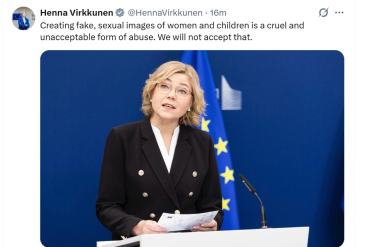 ЕУ отвора истрага за ВИ четботот Грок поради сексуализирани слики