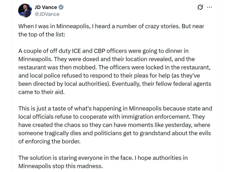 Венс: Агентите на ИЦЕ и ГП се соочуваат со закани, навреди и напади