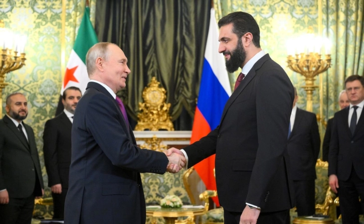 Путин го пофали Ал-Шара за напредокот во враќањето на територијалниот интегритет на Сирија