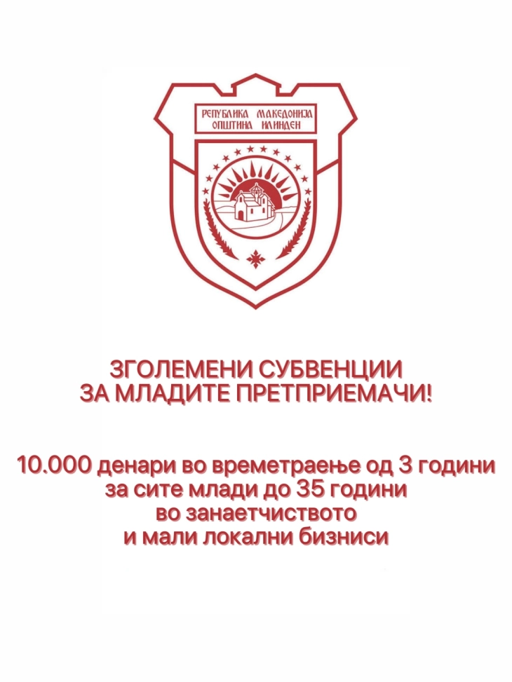 Општина Илинден ги зголемува субвенциите за млади претприемачи
