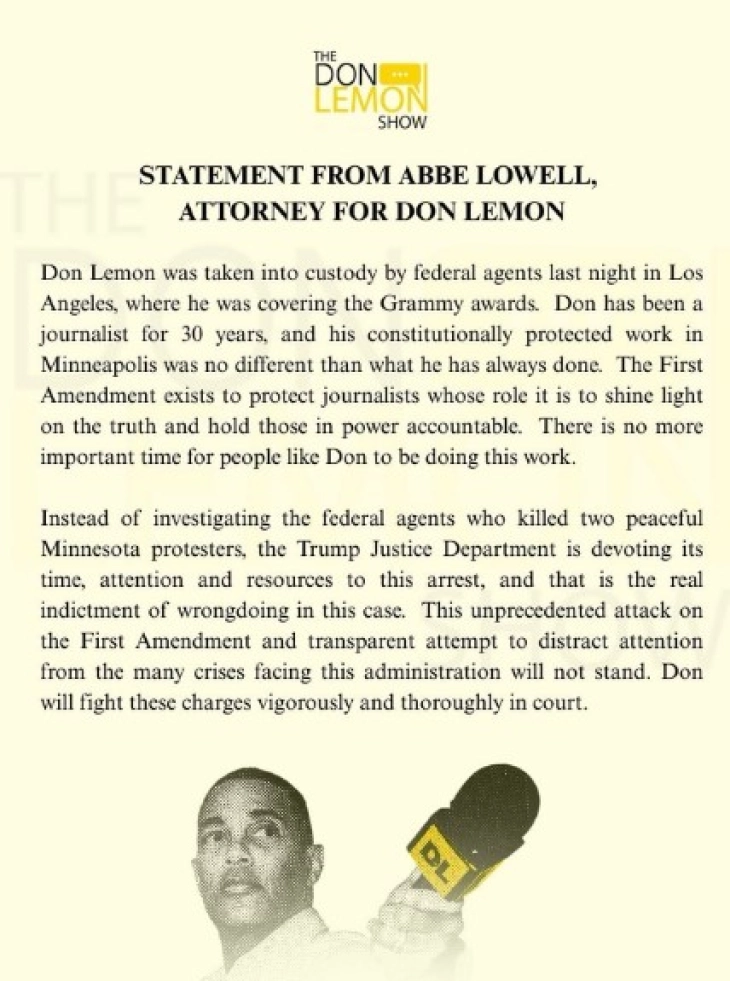 Уапсен новинарот Дон Лемон по пренос во живо на протест против имиграциските власти во САД