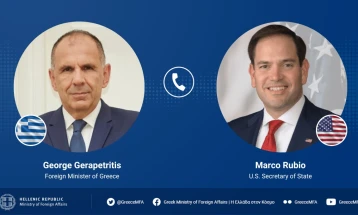 Герапетритис и Рубио телефонски разговарале за билатералните односи и ситуацијата на Блискиот Исток