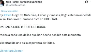 Ослободен венецуелскиот активист за човекови права Хавиер Таразона
