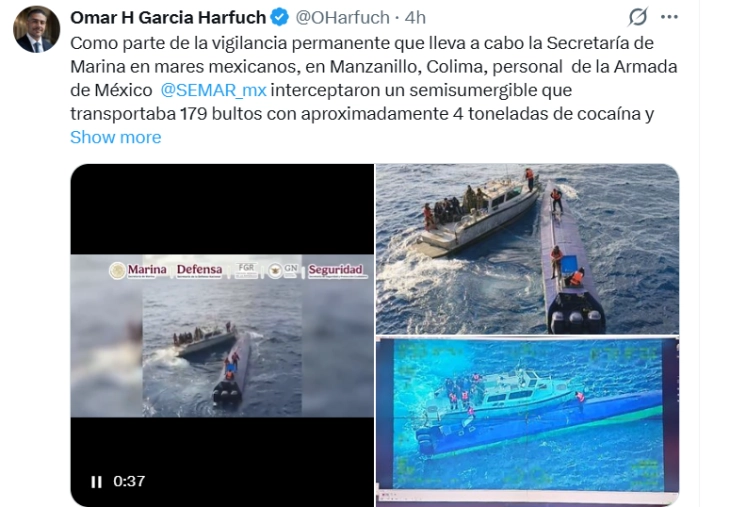 Запленети четири тони кокаин од подморница во близина на мексиканскиот брег