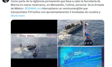 Запленети четири тони кокаин од подморница во близина на мексиканскиот брег