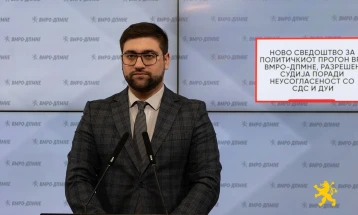 Манасиевски: Ново сведоштво за политичкиот прогон врз ВМРО-ДПМНЕ, разрешен судија поради неусогласеност со СДС и ДУИ