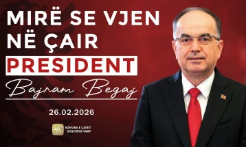 Presidenti Bajram Begaj nga Çairi e nis vizitën në Maqedoninë e Veriut