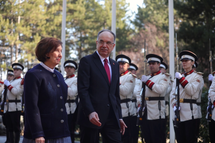 President Siljanovska Davkova welcomes Albanian counterpart Begaj