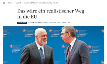 Вучиќ и Рама за германски весник: Не инсистираме на членство во ЕУ, туку на влез во единствениот европски пазар и Шенген зоната