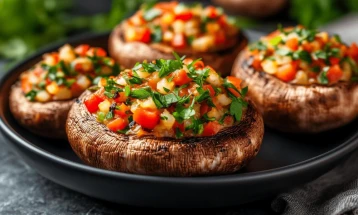 Полнети печурки со зеленчук