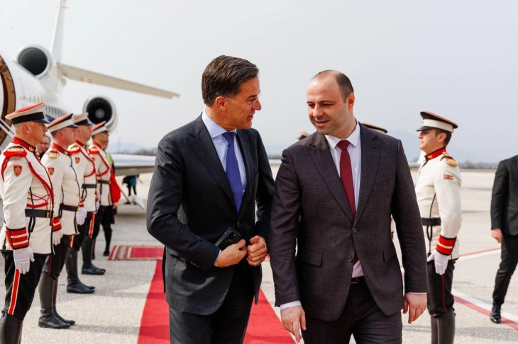 NATO Secretary General Mark Rutte arrives in Skopje