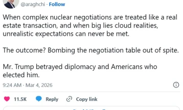 Арагчи: Трамп ја предаде дипломатијата - ја бомбардираше преговарачката маса од инает