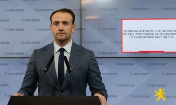 Стојаноски: Економијата расте шести квартал по ред, 2025 година ја завршуваме со кумулативен раст од 3,5%