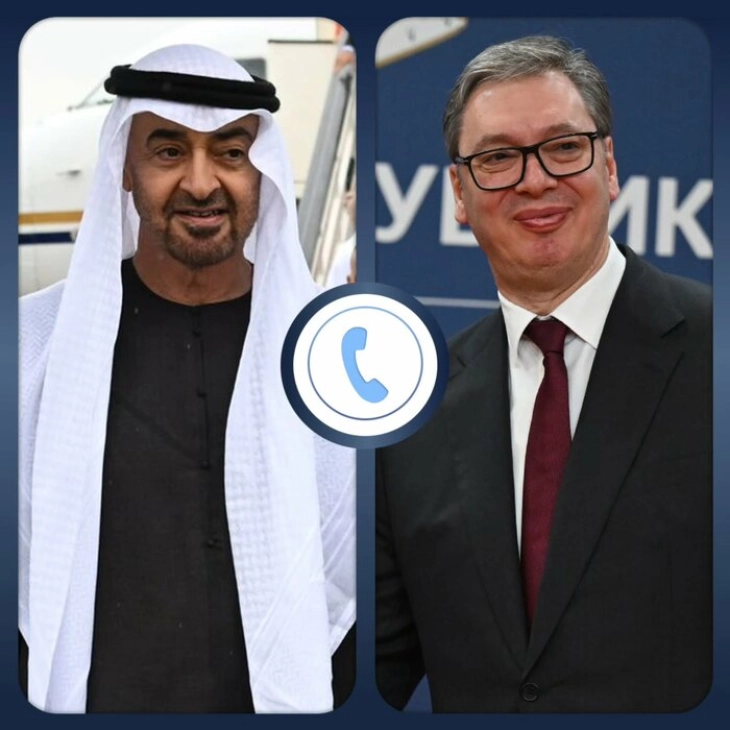 Вучиќ разговараше со Бин Зајед за ситуацијата на Блискиот Исток: Важно е да се зачува дијалогот