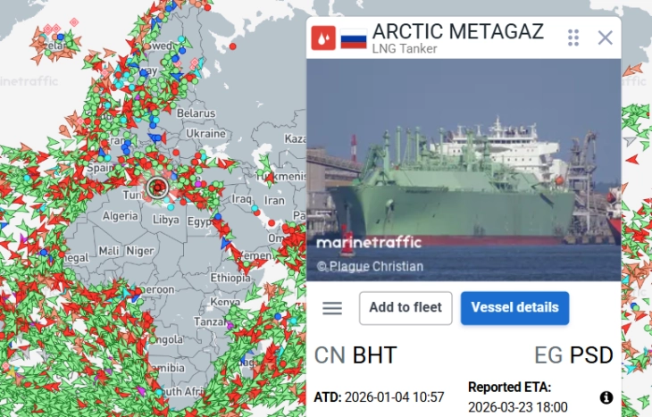 Оштетен руски танкер за гас неконтролирано плута кон италијанскиот остров Лампедуза