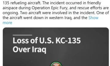 US reports loss of refueling plane over western Iraq in 'incident'