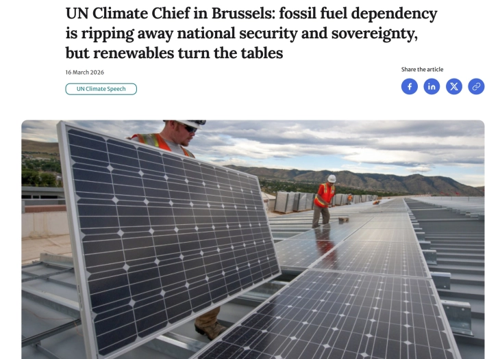 Војната во Иран е „сурова лекција“ за зависноста од фосилни горива, вели шефот за клима на ОН