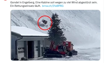 Cable car crashes in high winds at Swiss ski resort, killing one