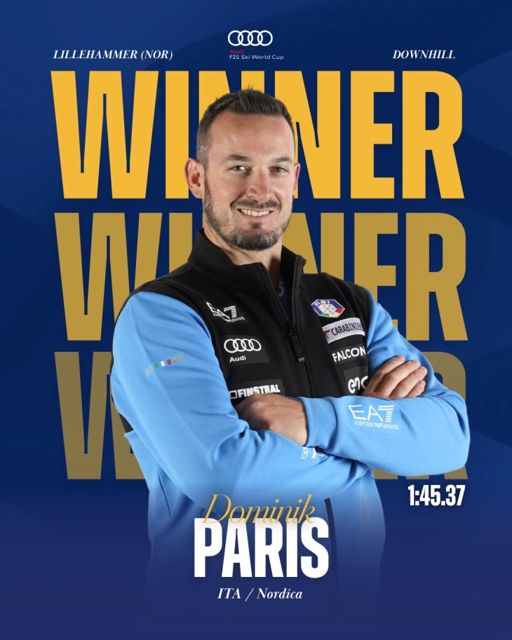 Италијанецот Парис победи на последниот спуст