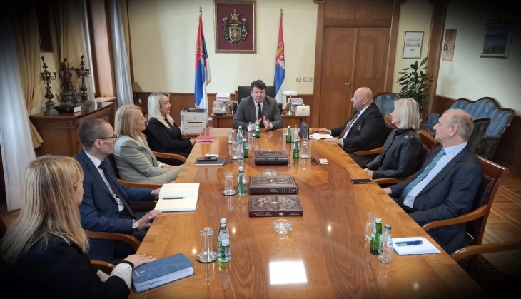 Kryetari i Gjykatës kushtetuese Kostadinovski në takim me kolegun e tij serb Petrov