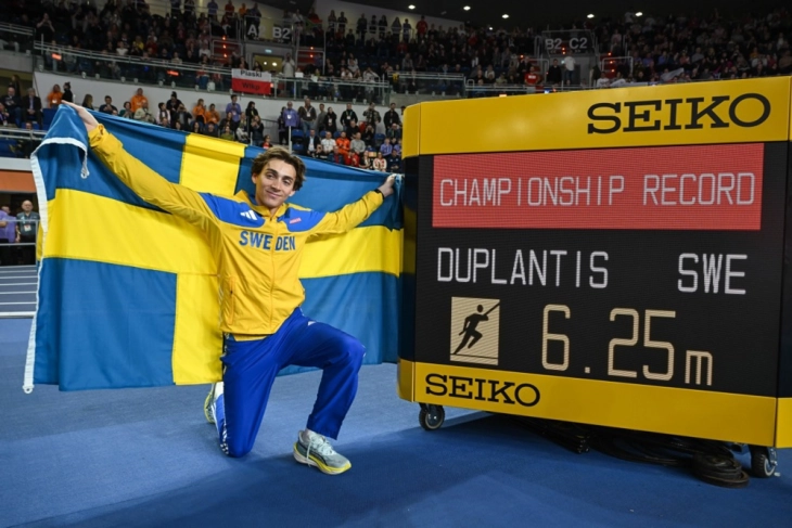 Четврто злато за Дуплантис со нов рекорд на светски првенства