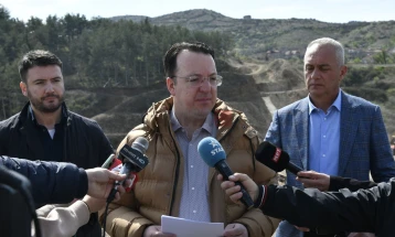 Николоски:  Изградени 70 проценти од браната Отиња, Истокот ќе добие рекреативно вештачко езеро (ДПЛ)