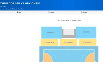 Пуштени во продажба билетите за ракометниот натпревар Олимпијакос - Охрид