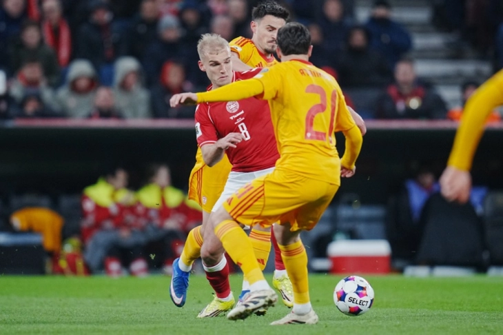 Слабо второ полувреме на македонските фудбалери за убедлив триумф на Данска во баражот