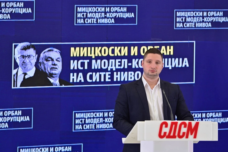 СДСМ: Мицкоски кај Орбан во време на огромни корупциски скандали што ја тресат Унгарија