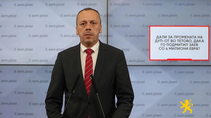 Петрушевски: Дали за промената на ДУП-от во Тетово, Дака го подмитил Заев со 4 милиони евра 