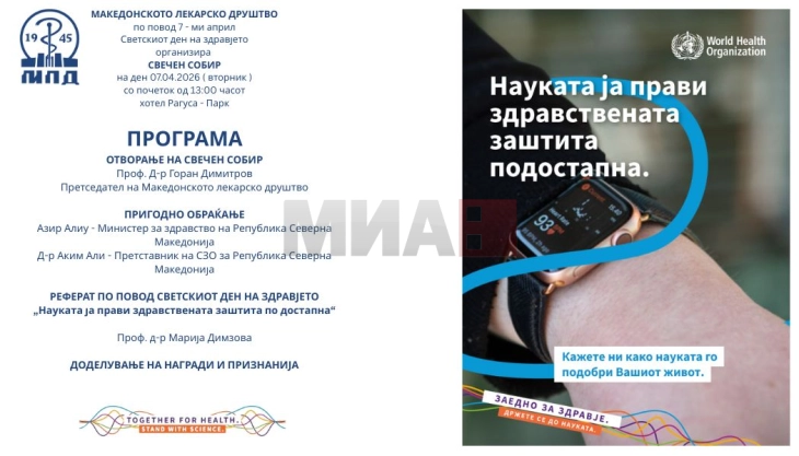 Shoqata e Mjekëve të Maqedonisë e shënon Ditën botërore të shëndetit