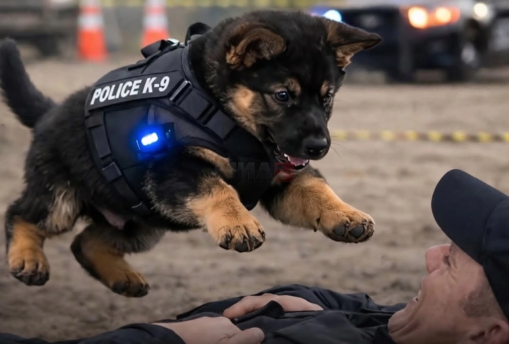 Дресираното куче Пончо од Мадрид го воодушеви светот, изведувајќи кардиопулмонална реанимација на полицаец за време на вежба