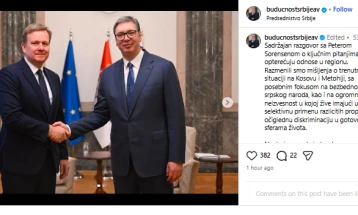 Вучиќ по средбата со Соренсен: Потезите на Приштина ги засилуваат тензиите и ја загрозуваат стабилноста