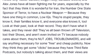 Трамп критикуваше личности од американската радикална десница кои се спротивставија на војната во Иран