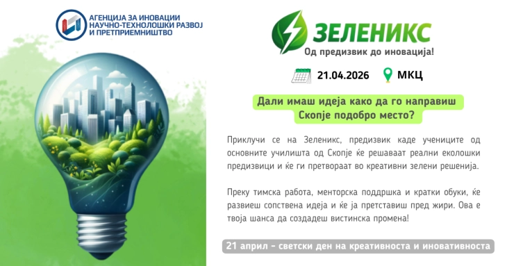 „Зеленикс - од предизвик до иновација“ - едукативно-креативен настан во Скопје