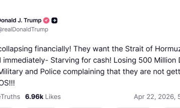 Трамп тврди дека Иран „финансиски колабира“ поради затворањето на Ормуската Теснина